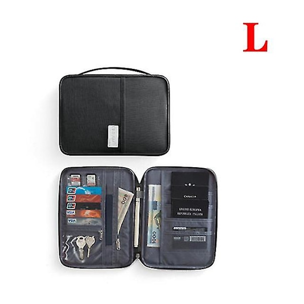Laukku Asiakirjat Kortit | Henkilöllisyystodistuksen haltija | Passikotelo - Hot Travel Lompakko Passi Black L Card Pack