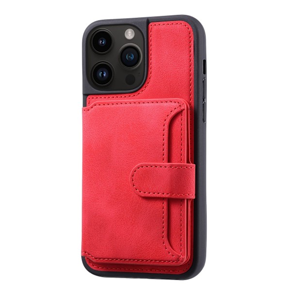 Fodral för iPhone 14 röd Plånbok med Korthållare Flip Redmi