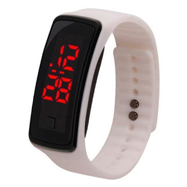 Män & kvinnor Digital Led Sport Watch Silikon Armbandsur Armband white 1