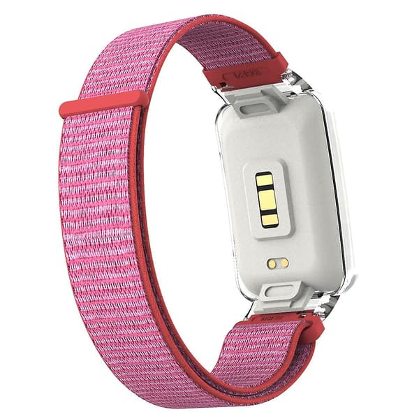 Lysande Rosa PC-fodral + Nylon Loop-rem kompatibel med Xiaomi Mi Band 7 Pro