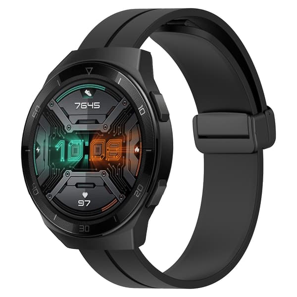 Sort Sort Silikone Urrem kompatibel med Huawei Watch Gt 2e