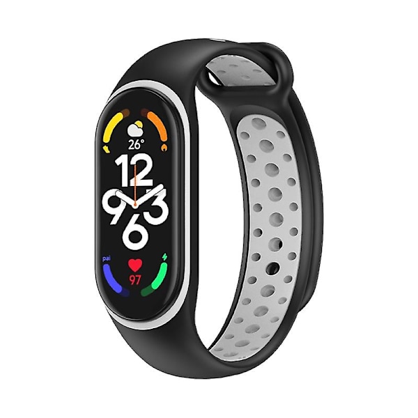 Hvid Kant   Sort   Grå Hvid Kant   Sort   Grå Silikone Urrem kompatibel med Xiaomi Mi Band 7
