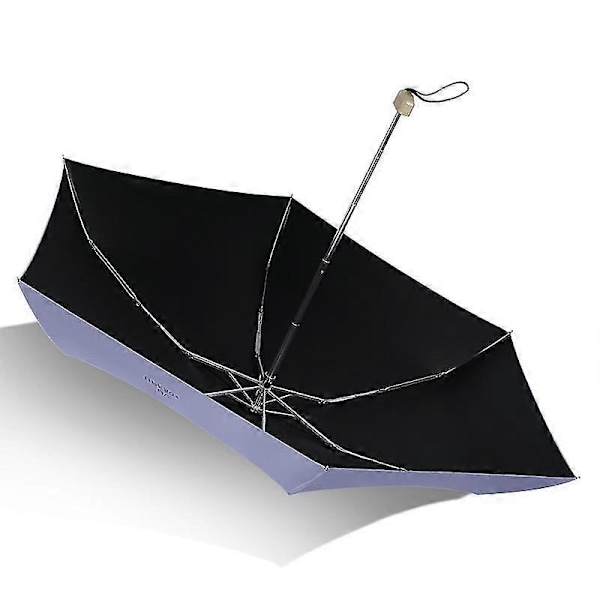 Ultralet Flad Paraply UV Solbeskyttelse Paraply Regn Paraply Lille Bærbar Gray