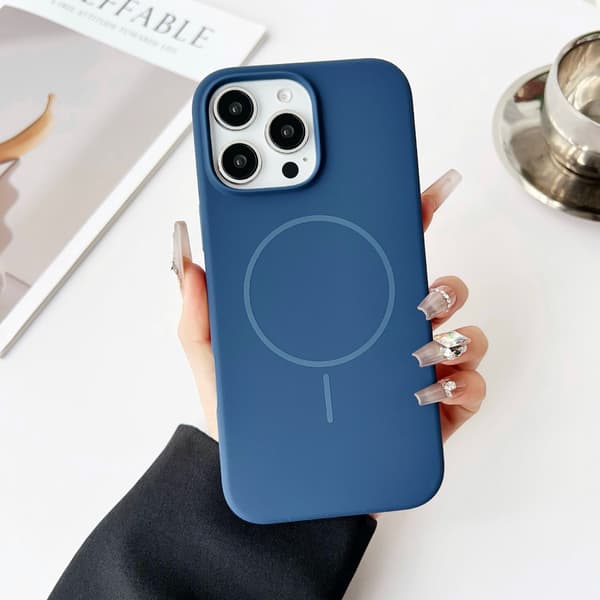 Fodral för iPhone 17 Pro Magnetiskt Silikon Marinblå Noz29221