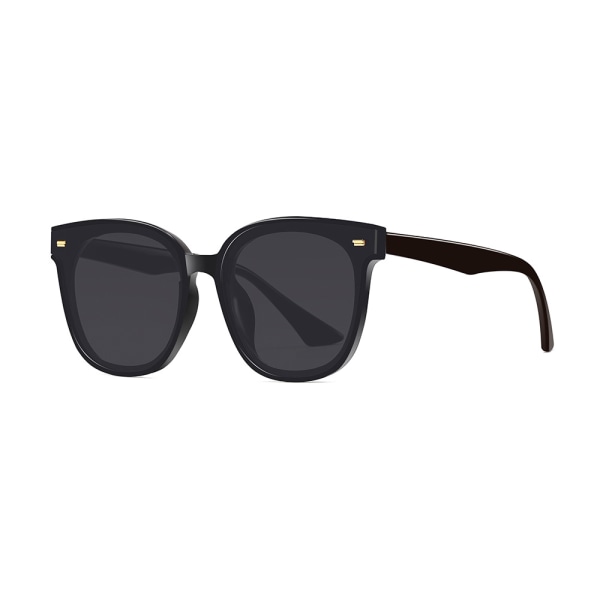 Solglasögon Koreanska Solglasögon Män Kvinnor Mode Reflekterande linser med stora bågar 697 black frame Gray piece Polarizer