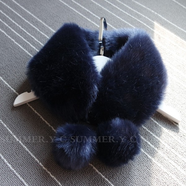 Dame falsk krage Avtakbar halv Kvinnelig Vinter pluss Tianhou Dark Blue 56CM