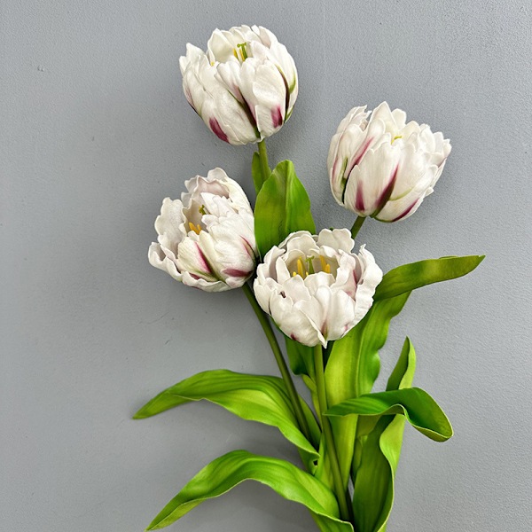 PU Papegøje Tulipan Boligindretning Foto Rekvisit Kunstig Blomst til Receptionsskranke Blød Hydrerende Tulipan Kunstig Blomst PU four-layer tulip color