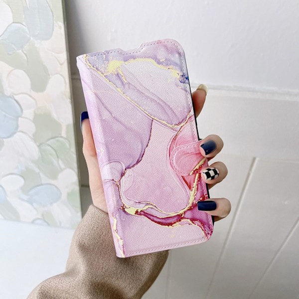 Etui til iPhone 16 E Marmor-Wallet Telefonetui RFID-blokkerende lommebok med kortholder Spenne Kreativ Full-Body Flip
