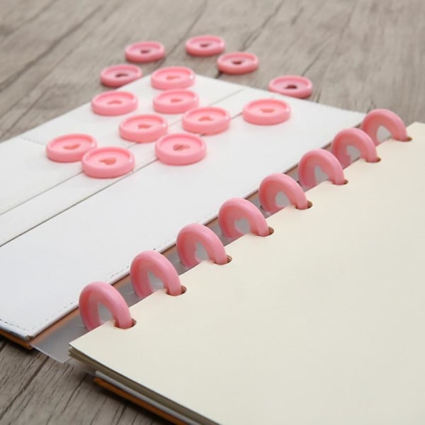 Solid Heart Pärmar Ringar Anteckningsböcker Diy Happy Planner Discs Pink