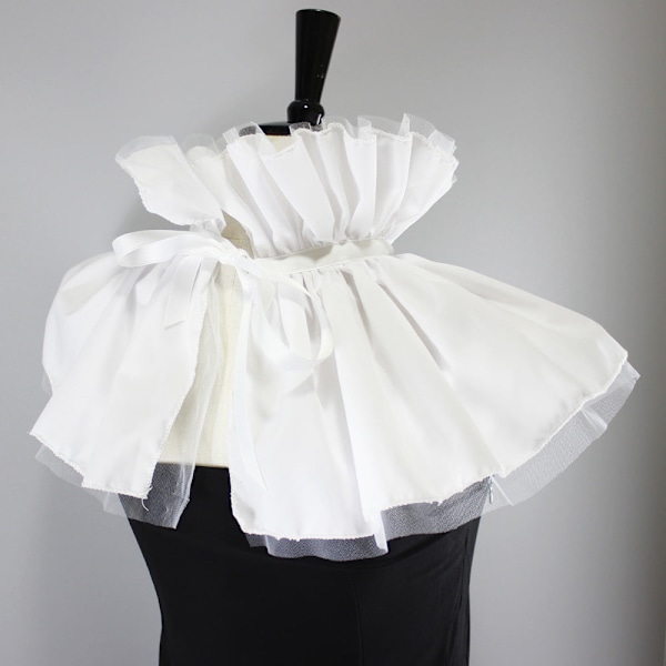 Dame falsk krage Klovn Mesh Svane Krage Ralph Krage Retro White