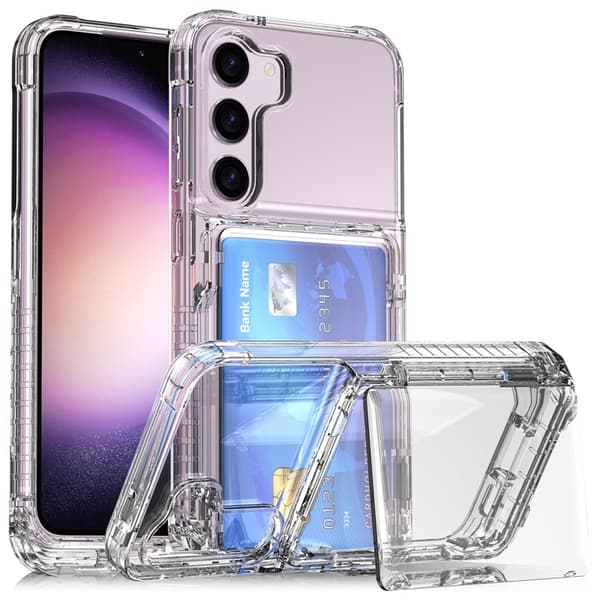 Fodral för iPhone 14 6.1 transparent Plånbok med kortfack Flip Öl