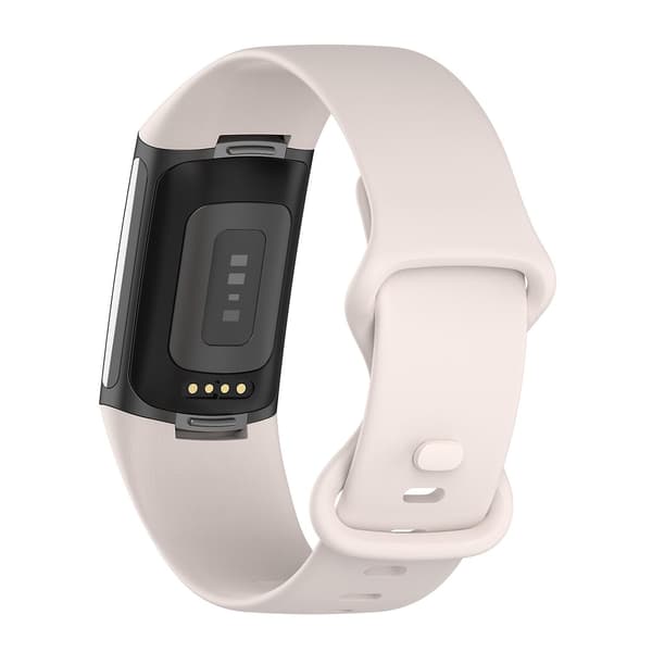 Moon White Moon White kompatibel med Fitbit Charge 5 Silikone Urrem S