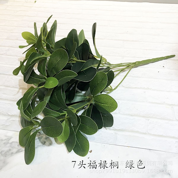 7-Hoveder Kunstig Schefflera Plante, Falsk Pengetræ til Boligindretning 7-pronged phlox green