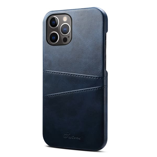 Etui til iPhone 15 Pro blå pung med kortholder bagcover