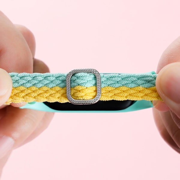Blå Hvit Blå Hvit Flettet Klokkereim kompatibel med Xiaomi Mi Band 4 / 3