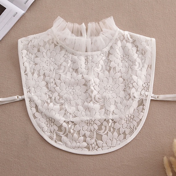 Dame falsk krage Avtakbar halv Avtakbar Allsidig Sh Fairy mesh [white]]