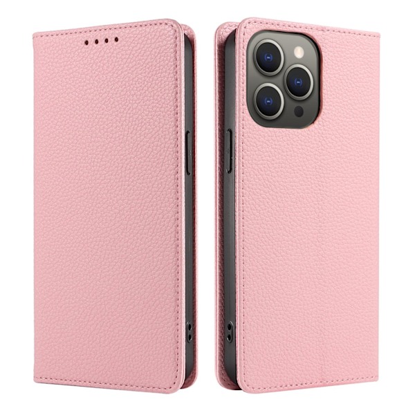 Etui til iPhone 14/13 6.1 pink RFID-blokerende Flip