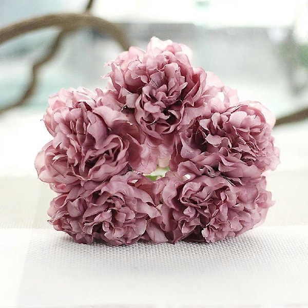 5 stk. Kunstig Blomst Levende Flerbruks Dekorativ Silkeklut Peonblomst til Bursdag Pink