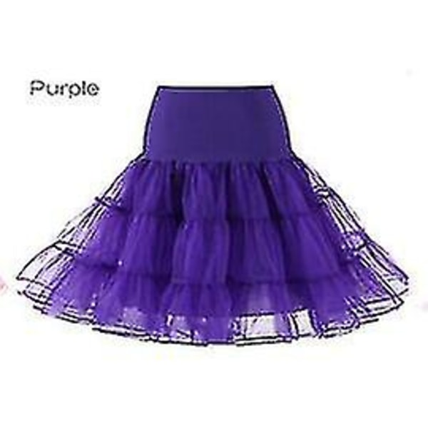 Ny 50-tals cosplay underkjol Rockabilly Klänning Crinoline kompatibel med kvinna Bröllop Underkjol för bröllop Rockabilly Tutu Deep Purple S