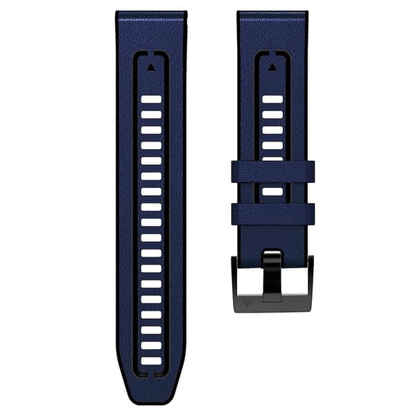 Mörkblå Mörkblå Silikon + Läder Snabbfäste Klockarmband