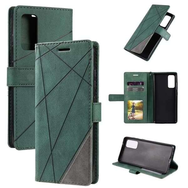 Etui til iPhone 16 Plus grønn Soft-Touch Mixed Media Flip Lommebok med Kortholder