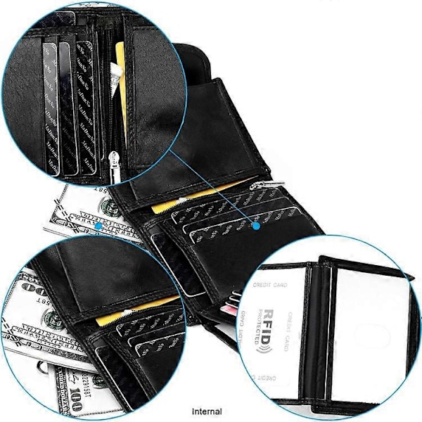 RFID Tyverisikret Første Lag Koskind Multi-kort Herre Wallet