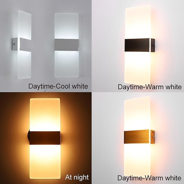 Mini Led Lång Akryl Vägglampa För Sängrum Vardagsrum Cool White(5500-7000K) 22 x 11 cm