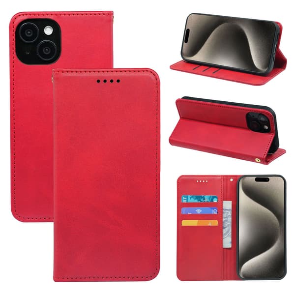 Etui til iPhone iPhone 16pro Lys Rød Magnetisk