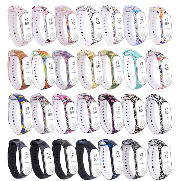 Style7 Style7 Silikone Maleri Håndledsrem kompatibel med Xiaomi Mi Band 3 & 4