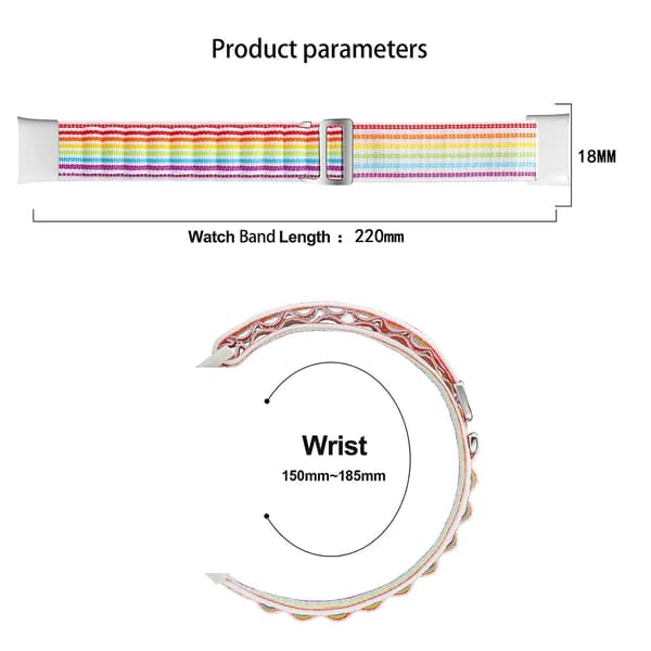 Sort Sort Nylon Urrem kompatibel med Xiaomi Mi Band 7 Pro