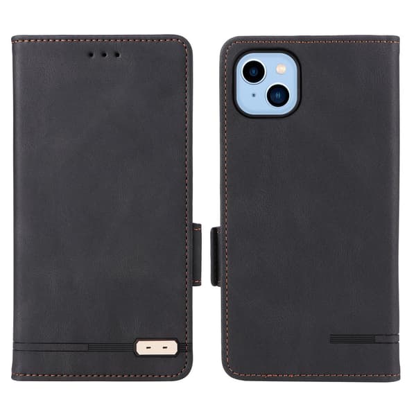 Etui til iPhone 14 6.1 sort Magnetisk Retro Wallet med Kortholder business