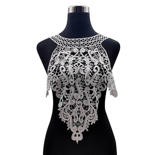 Dame falsk krage Avtakbar halv Blonde Korsage Polyester Fil Black Black