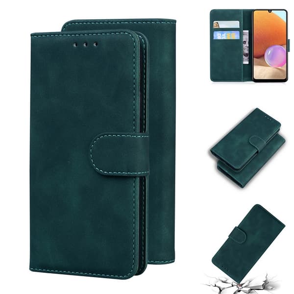 Etui til iPhone 13 Pro Max grønn Ensfarget Soft-Touch Retro Lommebok med Kortholder Flip
