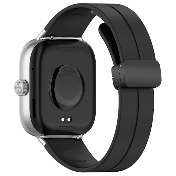 Sort Sort Magnetisk Spænde Silikonerem kompatibel med Xiaomi Mi Band 8 Pro