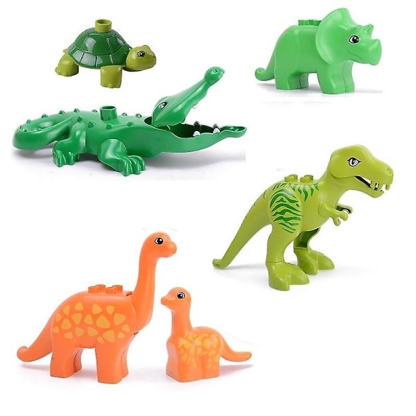 Duploed Animals Set Building Blocks - Kids Educational Brachiosaurus