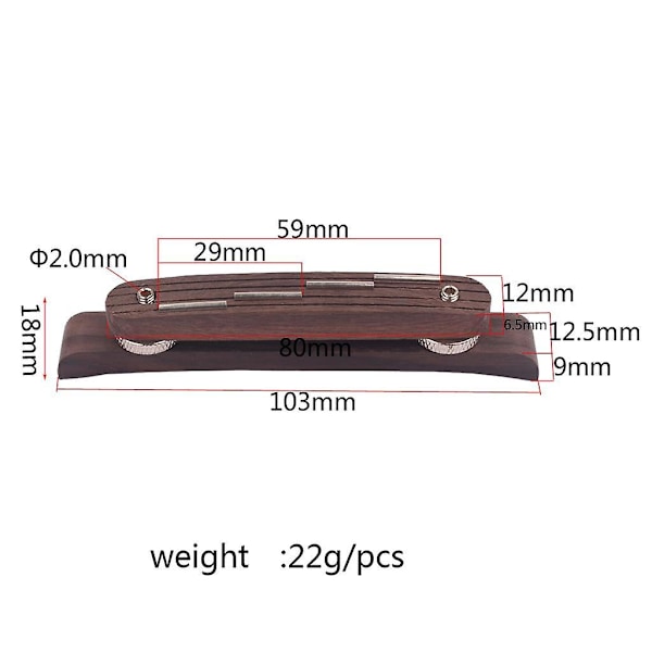 103mm Justerbar Bro for Gitar Bass Deler Palisander