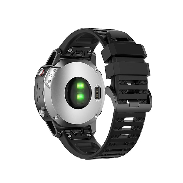Svart Svart Officiellt Texturerat Klockarmband kompatibelt med Garmin Fenix 6 22mm