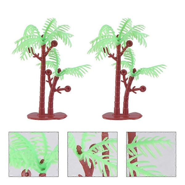 15 st Mikro Landskap Kokospalmer Miniatyr Växt Träd Modeller Mini Konstgjord Palm