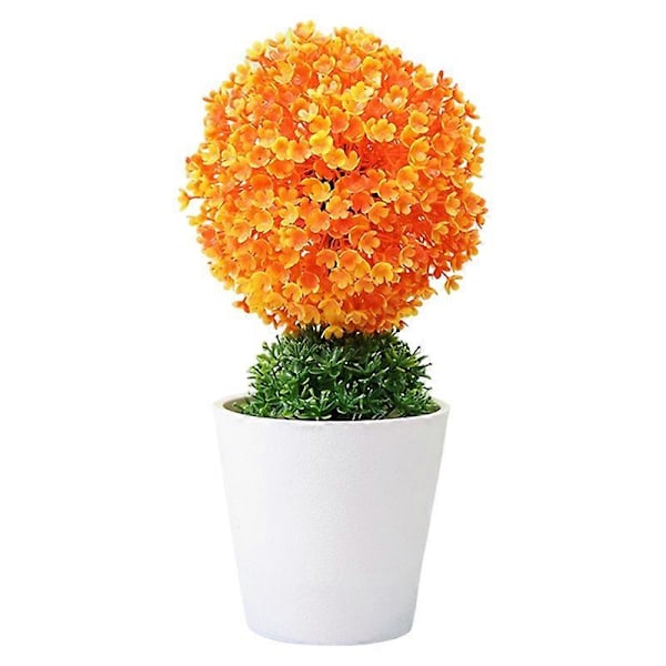 Realistiset Teko Ruukkukasvit Eloisat Ei-haalistuvat Koristeelliset Hyvännäköiset Keinotekoiset Mini Bonsai Puu Ruukku Kodin Sisustus Orange