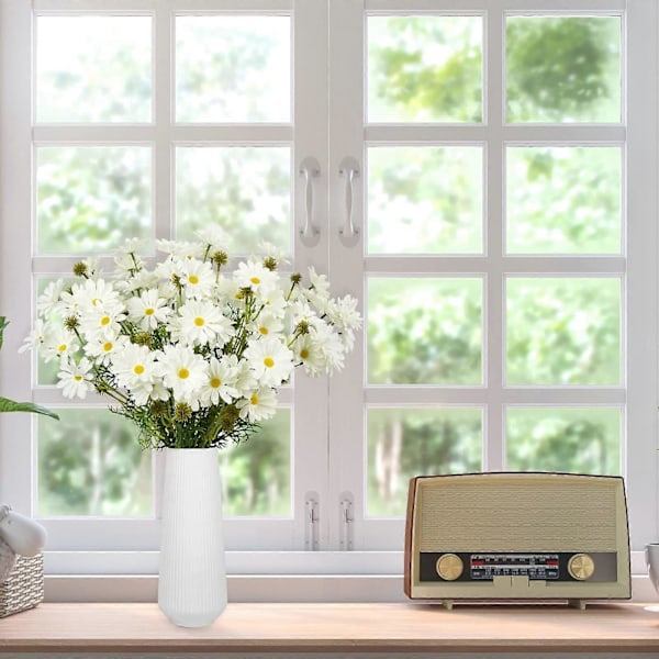 10 stk. 50 cm Kunstige Tusenfryd Blomster Bulk for Bryllupsbukett Hjemmefest Hagearrangementer White