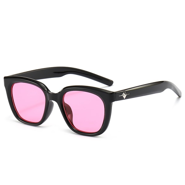 Solglasögon Män Zhu Zhu Samma stil Fyrkantigt Mode All-Match Street Shot Solglasögon Dam Purple pink lens