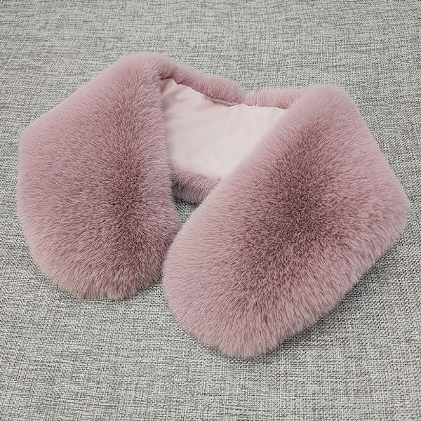 Dame falsk krage Avtakbar halvtykk Imitert Otter Leather pink