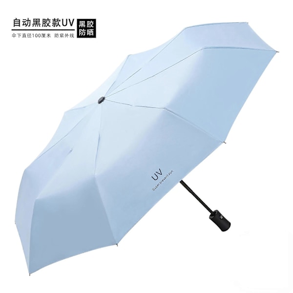 Moderigtig Bærbar Foldbar Automatisk Paraply Anti UV Regn Sol Paraply Vindtæt Kvinder Mænd Børn Parasol Paraply automatic blue