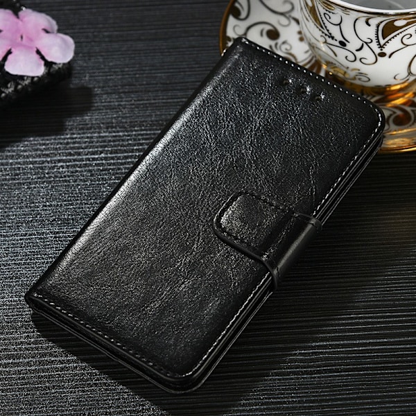 Etui til iPhone 15 Plus sort stativ Flip