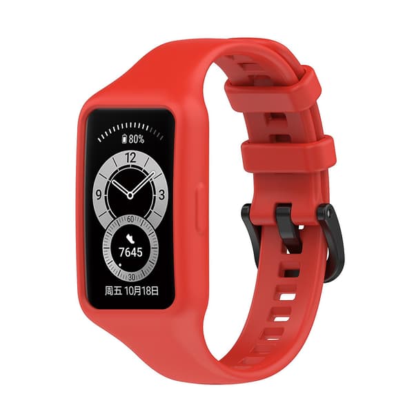 Rød silikone urrem kompatibel med Huawei Band 7