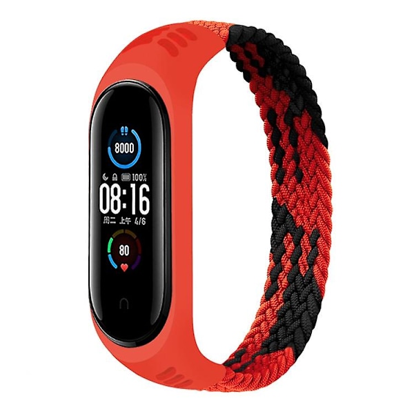 Rød Sort Rød Sort kompatibel med Xiaomi Mi Band Nylon Urrem, Størrelse: s 150mm