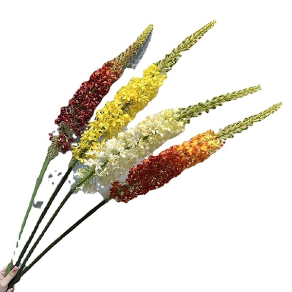 Kunstig Blomst Ridderspore Eremurus Ananas Arrangement Sett for Hjem Hotell Dekor red