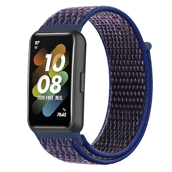 Indigo Indigo Nylon Loop Spänne Klockarmband kompatibelt med Huawei Band 7
