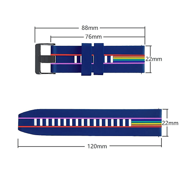 Blått silikonarmband kompatibelt med Huawei Watch Gt3 46mm