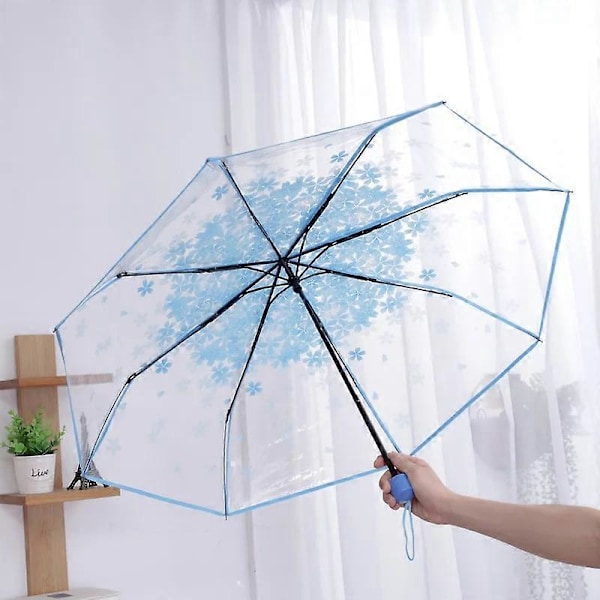 Transparent Automatisk Paraply Dame Paraply Foldbar Parasol Til Regn Og Sol Vindtæt Dame Regn Paraplyer Manuaol Umbrella